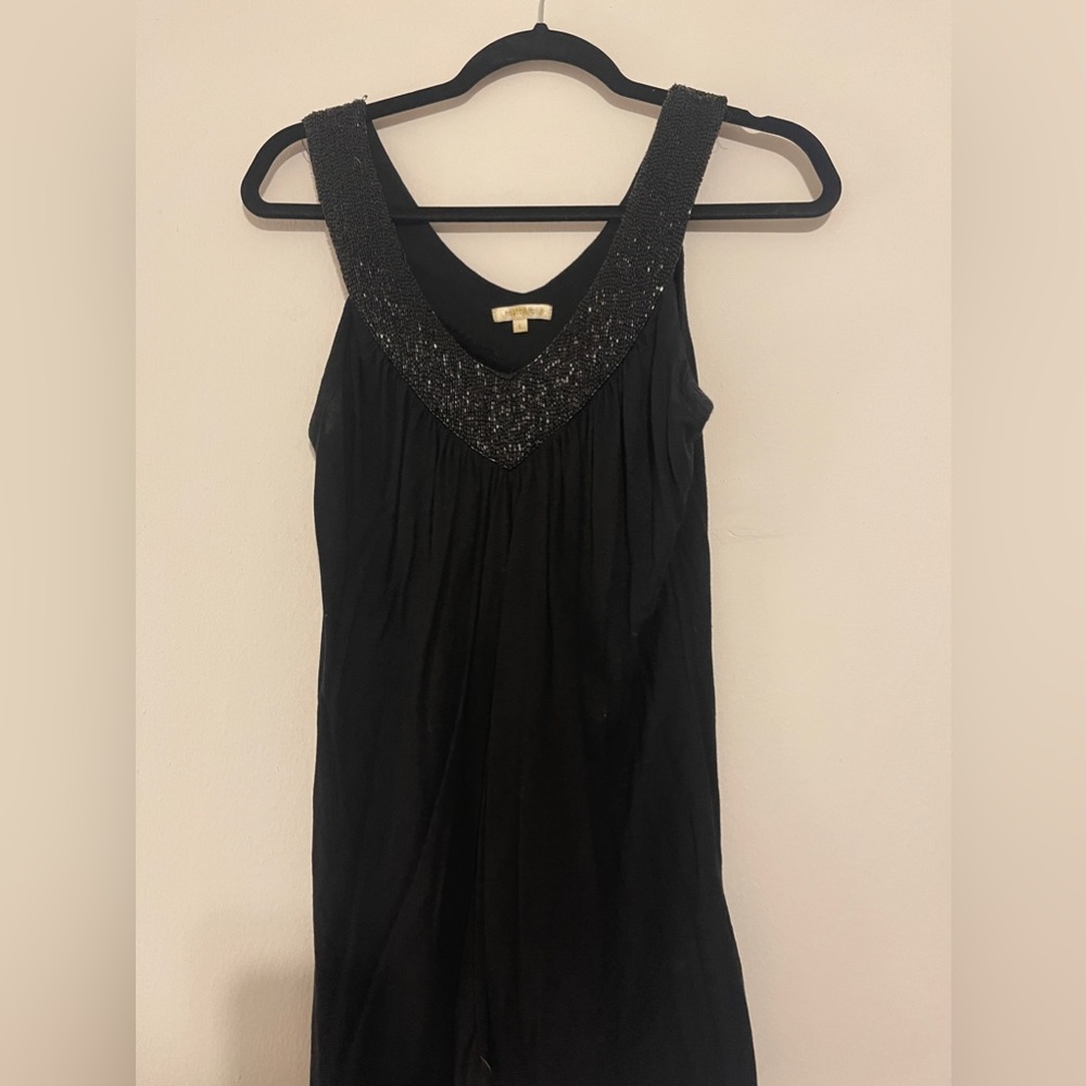 Matty M Beaded Black long Top in size Large
